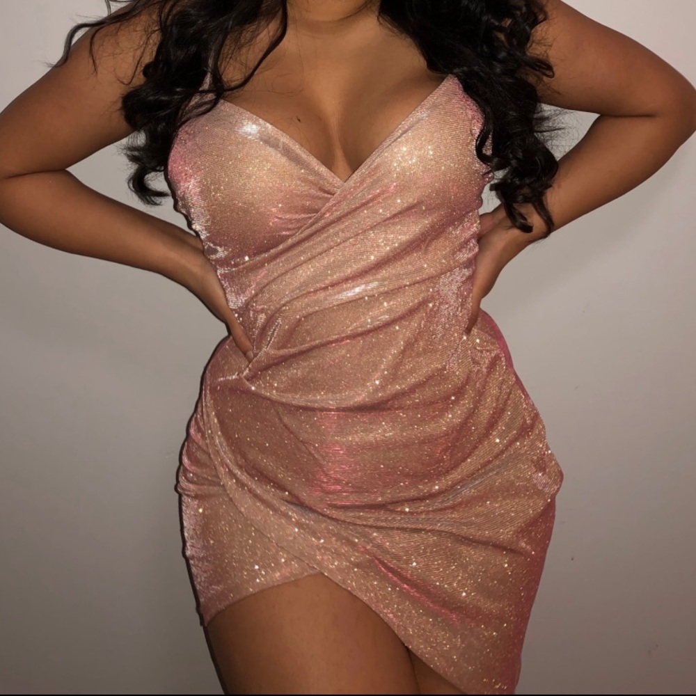 Elegant Pink Glitter Dress
